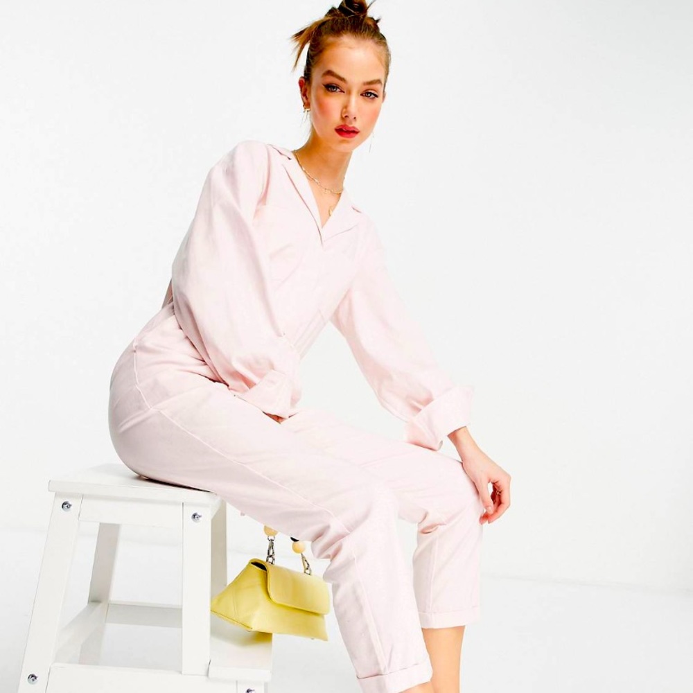 Pretty Lavish utility jumpsuit in pastel pink
